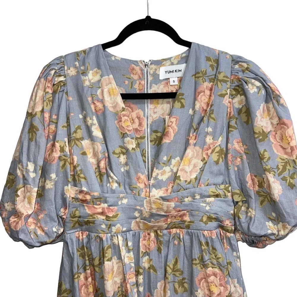 NEW NWT Yumi Kim Gayle Linen Dress In Mellow Brook Crystal Floral Print